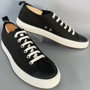 COMMON PROJECTS Size 11 Black White Canvas Lace-Up Sneakers